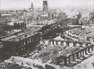 Zerstörte Innenstadt von Rotterdam